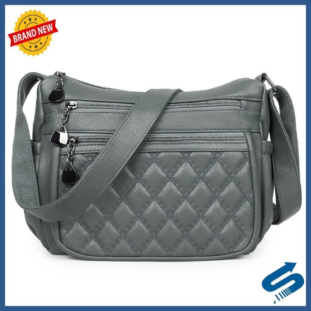 Medium PU Leather Crossbody Shoulder Bag Satchel Tote Handbag